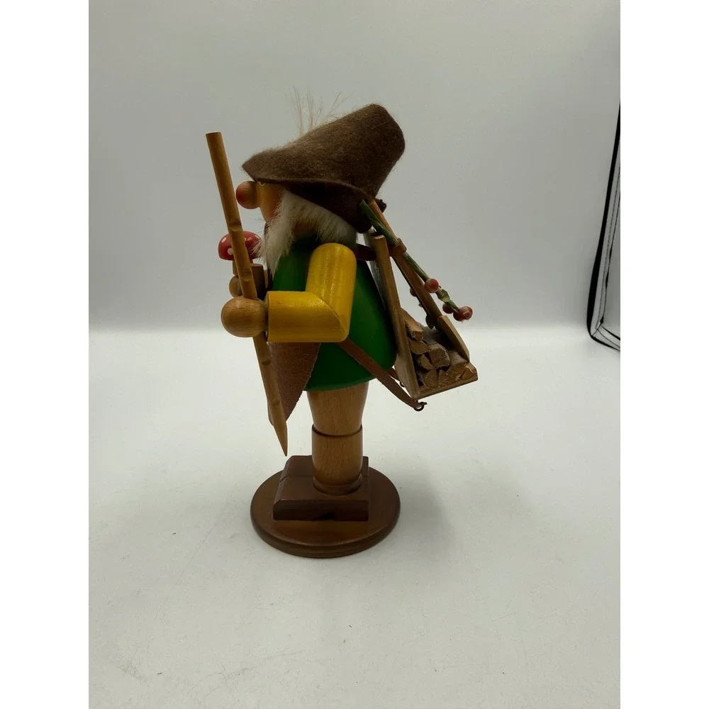 Vtg 1984‎ Steinbach German Wood Smoker Woodsman Lucky Mushroom Picker Signed 10